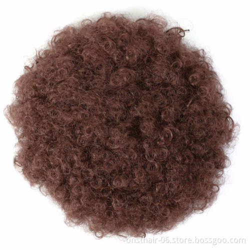 MYZYR Synthetic kinky curly high puff hairpiece hair afro updo scrunchie hair accessory chignon bun with clips in for girl and